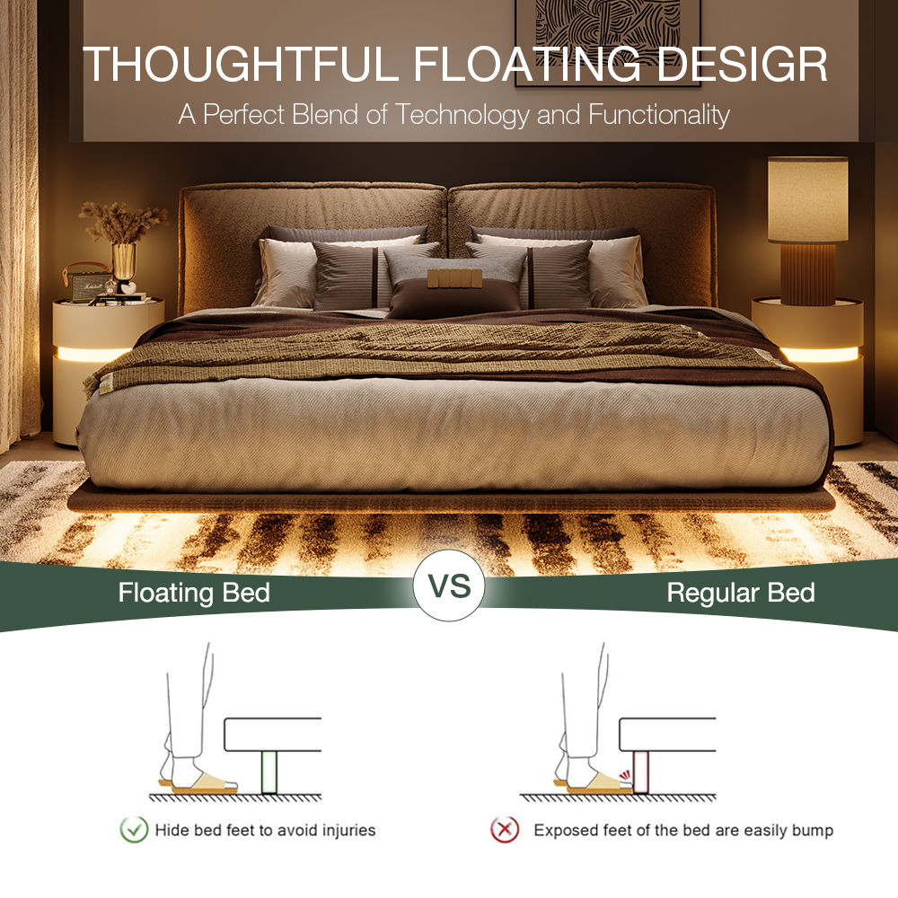 Modern Khaki Polyester Beds