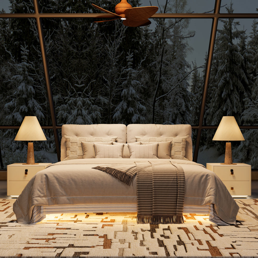 With Headboard White Polyester Beds