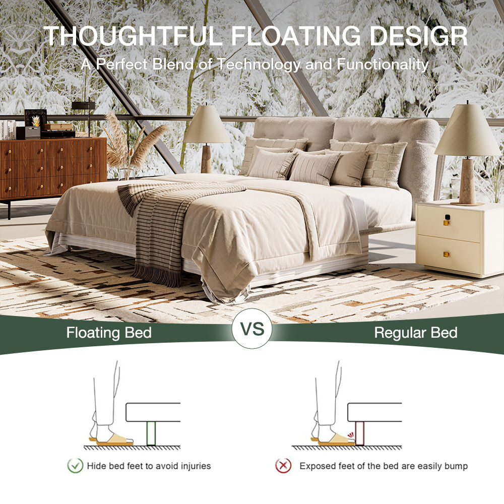 Queen Size White Polyester Beds