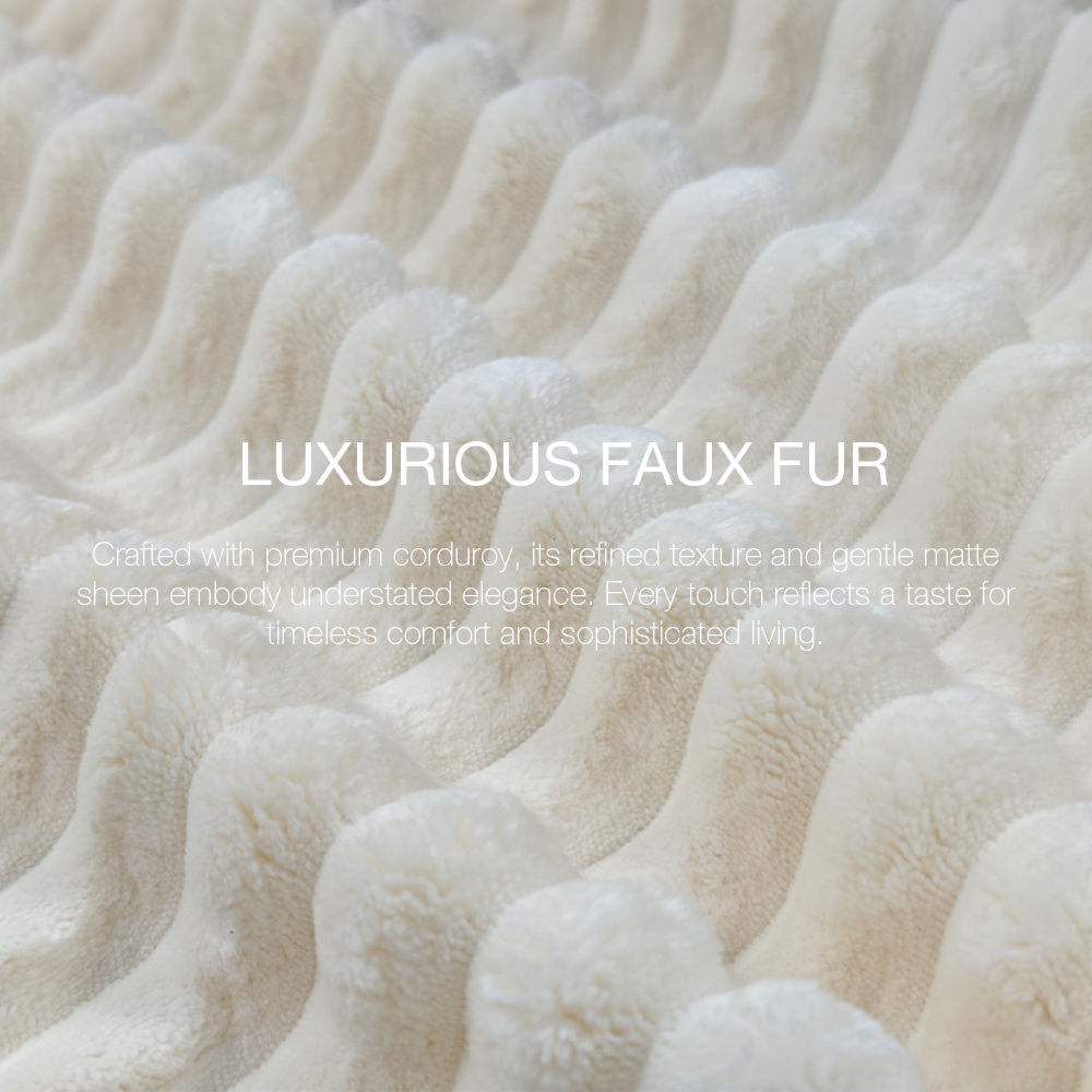 Boucle White Corduroy Beds