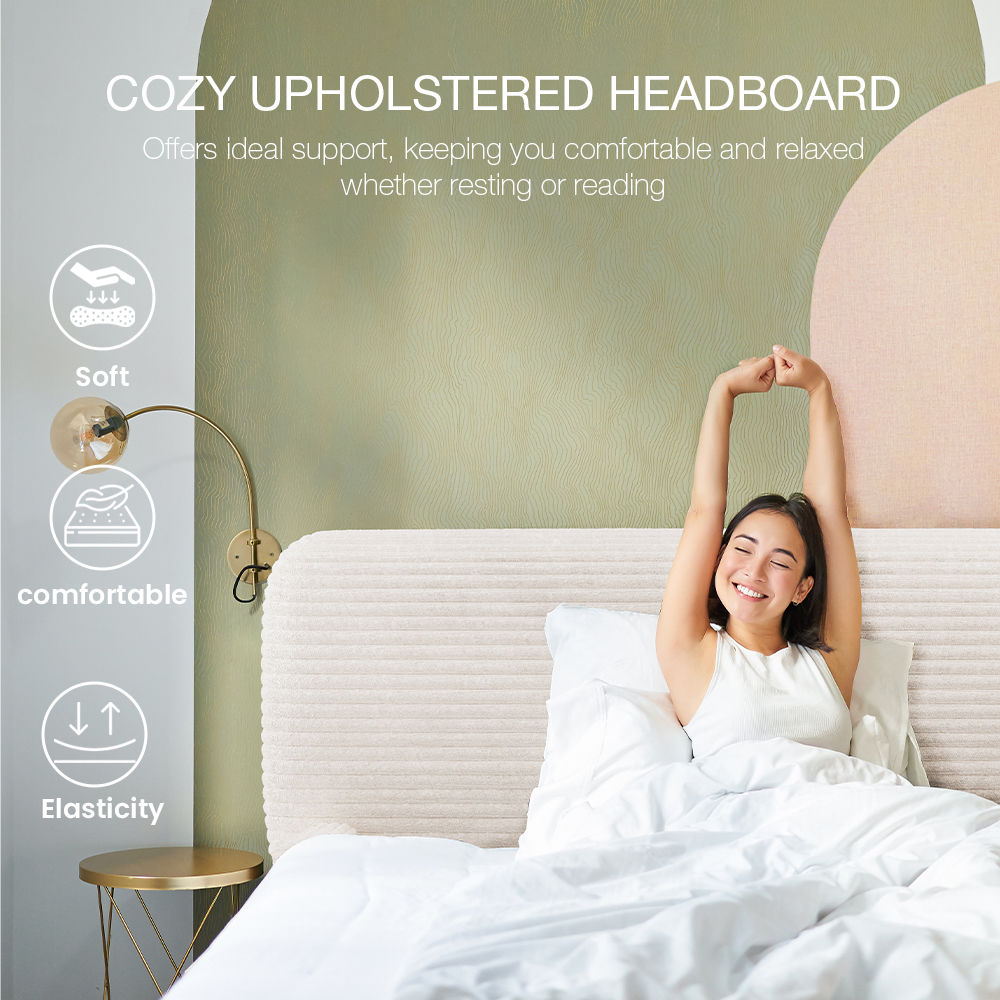 Boucle White Corduroy Beds