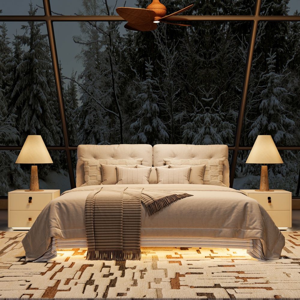 With Headboard White Linen Beds