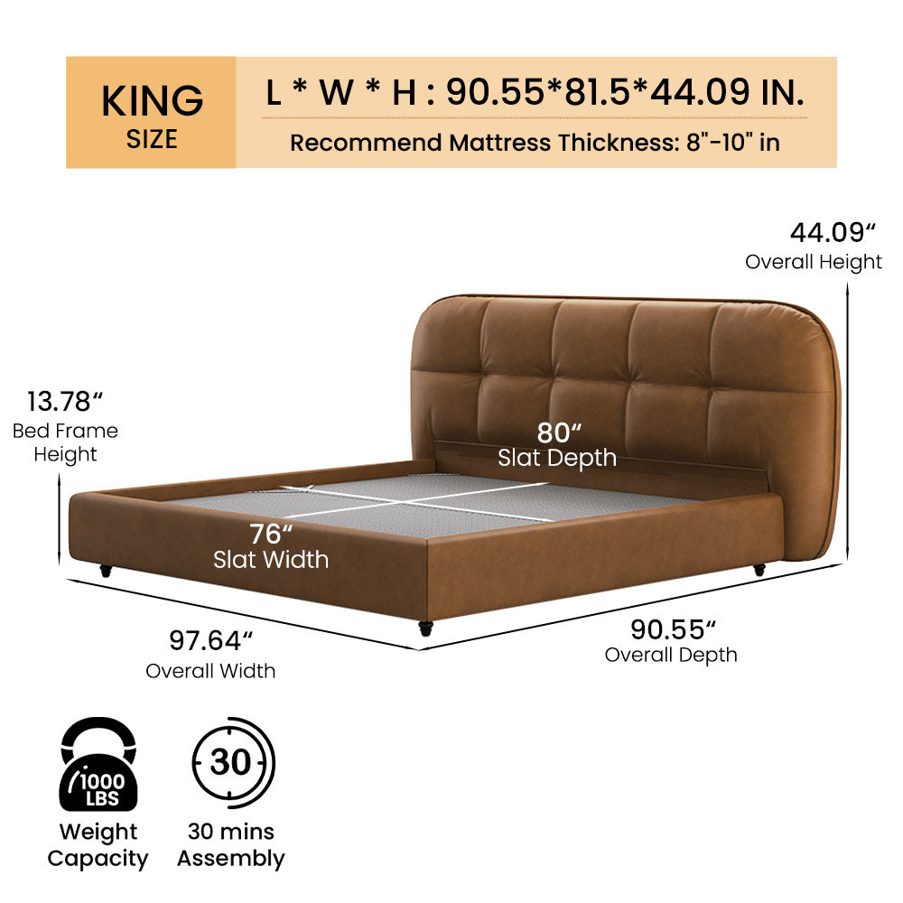 Brown Brown Leather Beds