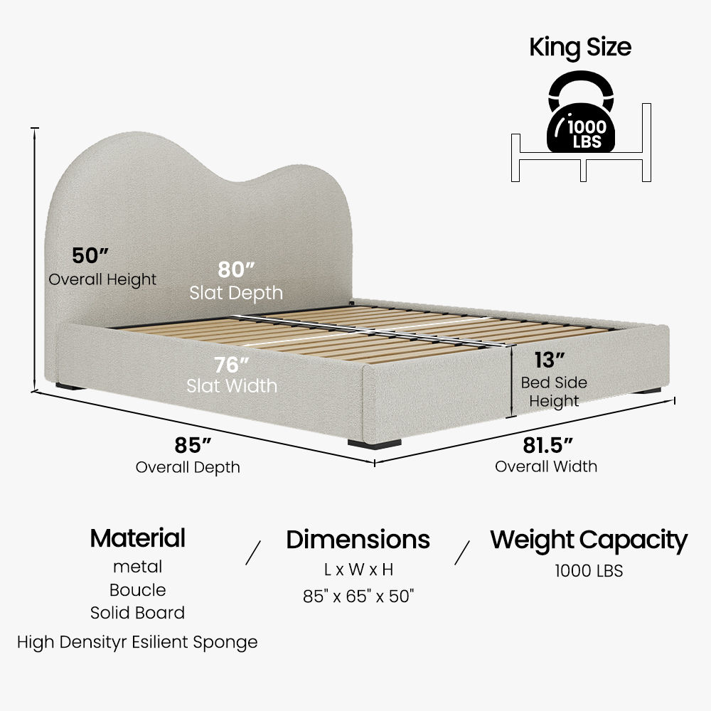 Bouclé Beige Boucle Beds