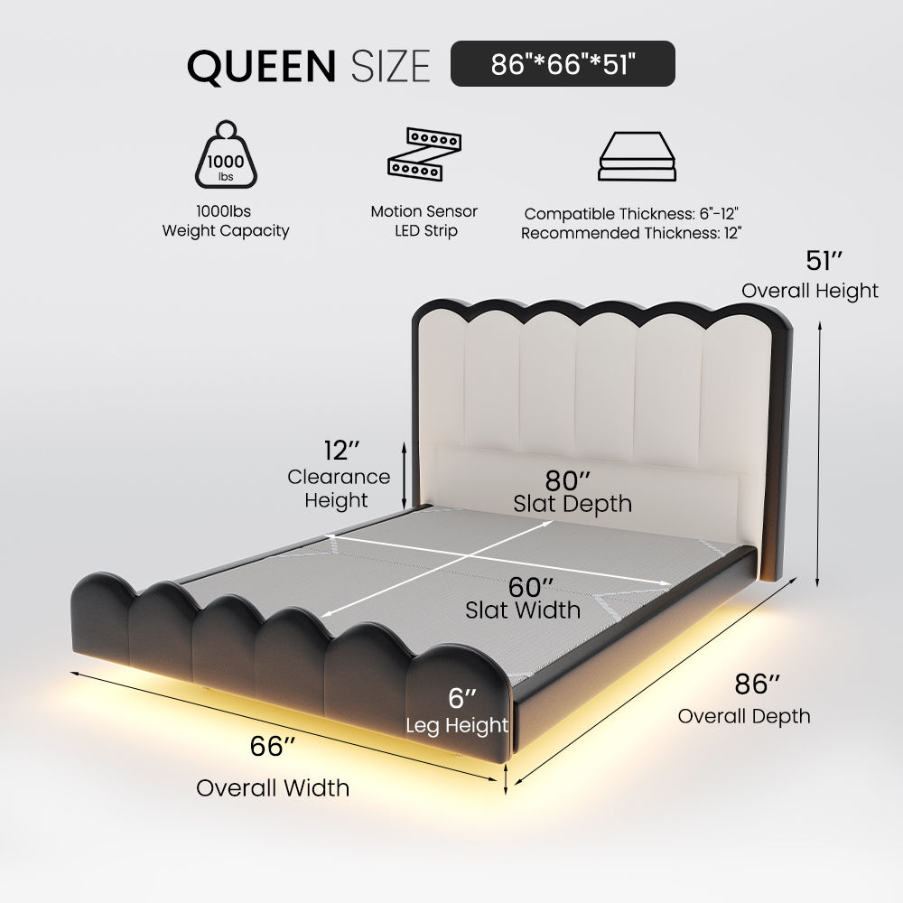 Ivory white & Black Ivory white & Black Leather Beds