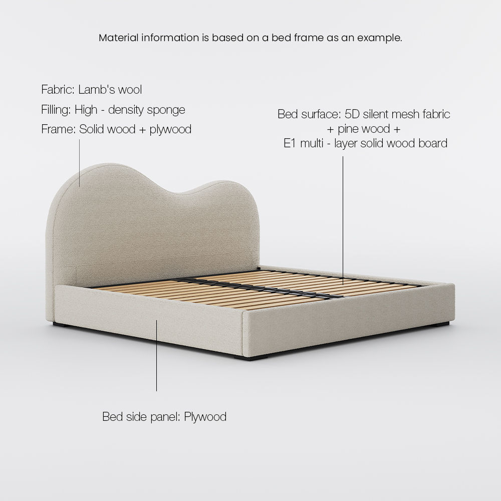 With Storage Beige Boucle Beds