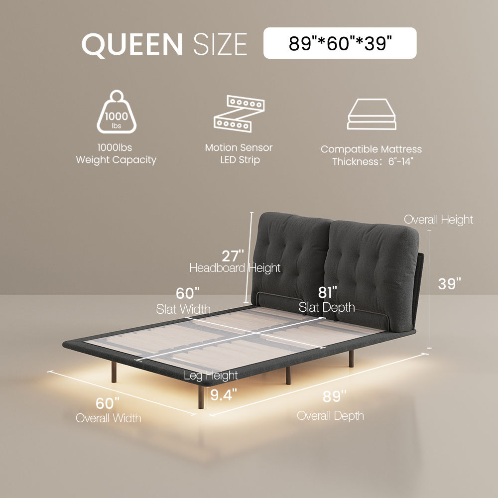 Polyester Gray Linen Beds