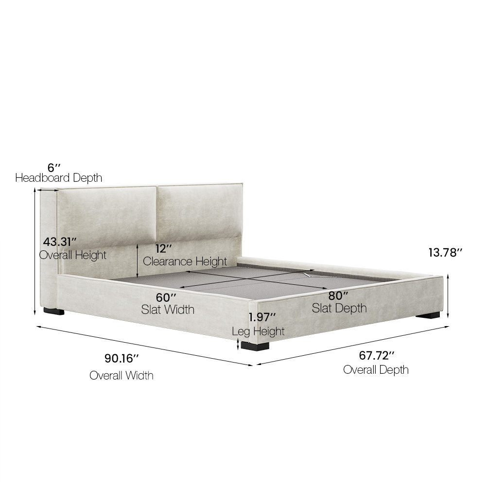 Beige Beige Fabric Beds