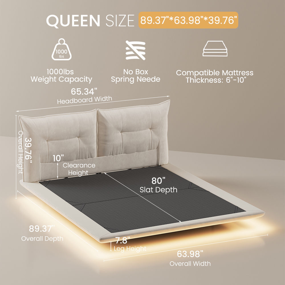 Beige Velvet Beds