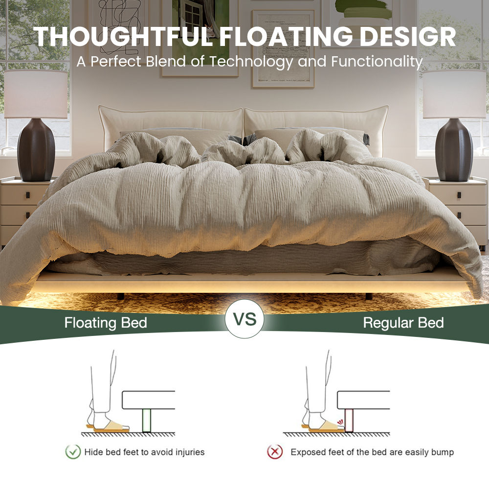 Beige Velvet Beds