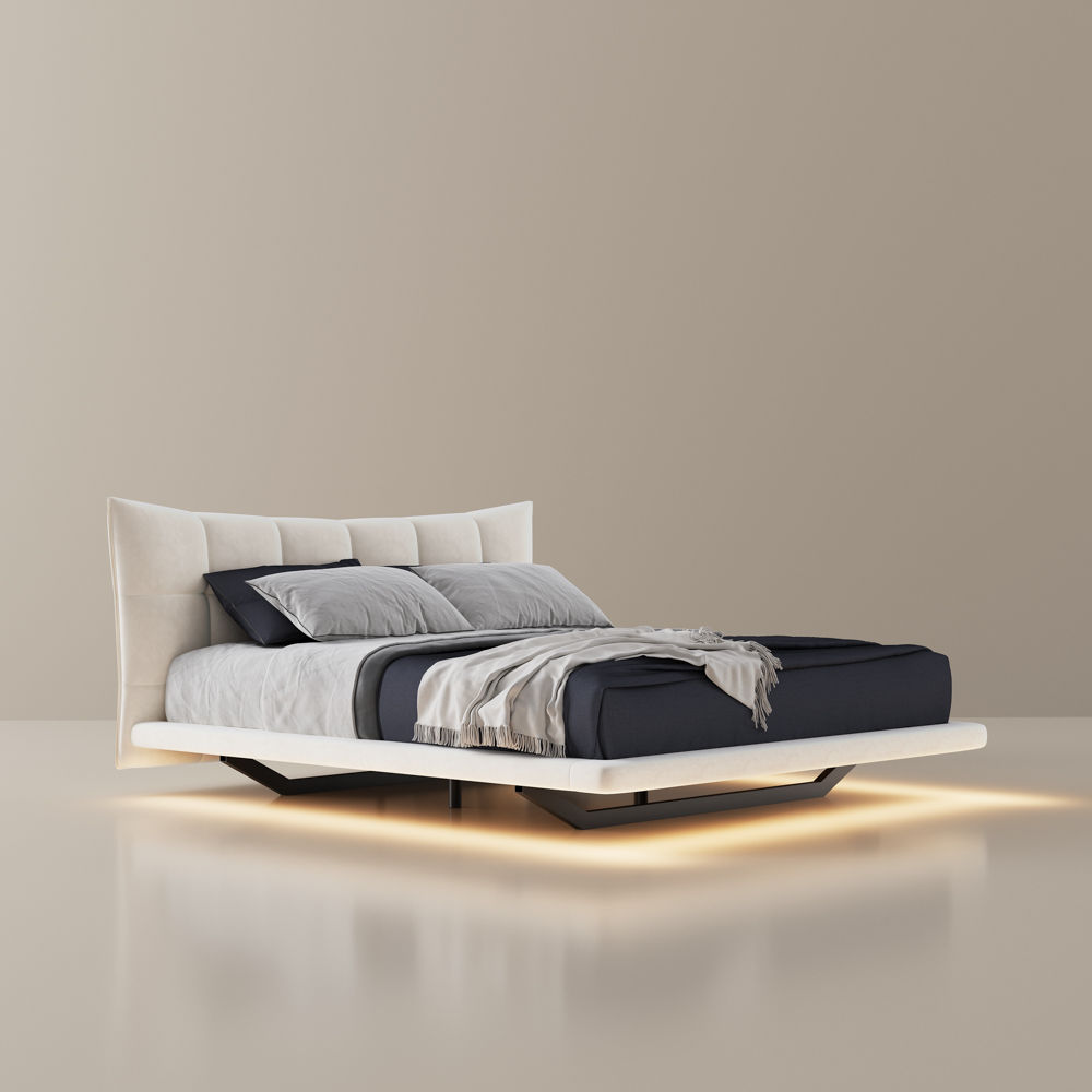 Leather Beige Velvet Beds