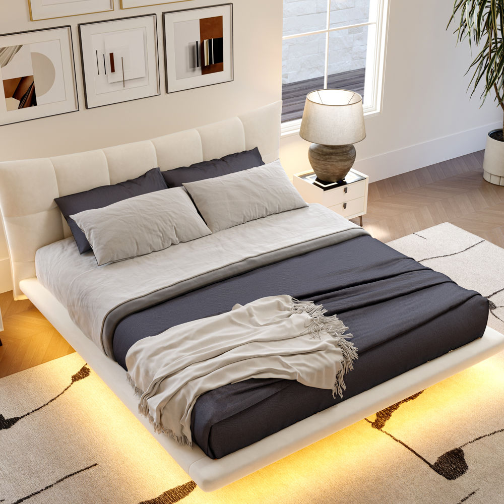 Velvet Beige Velvet Beds