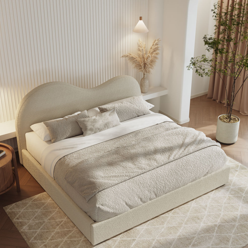 Modern Beige Boucle Beds