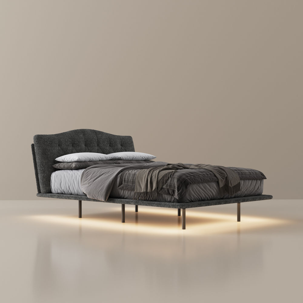 Queen Size Gray Chenille Beds