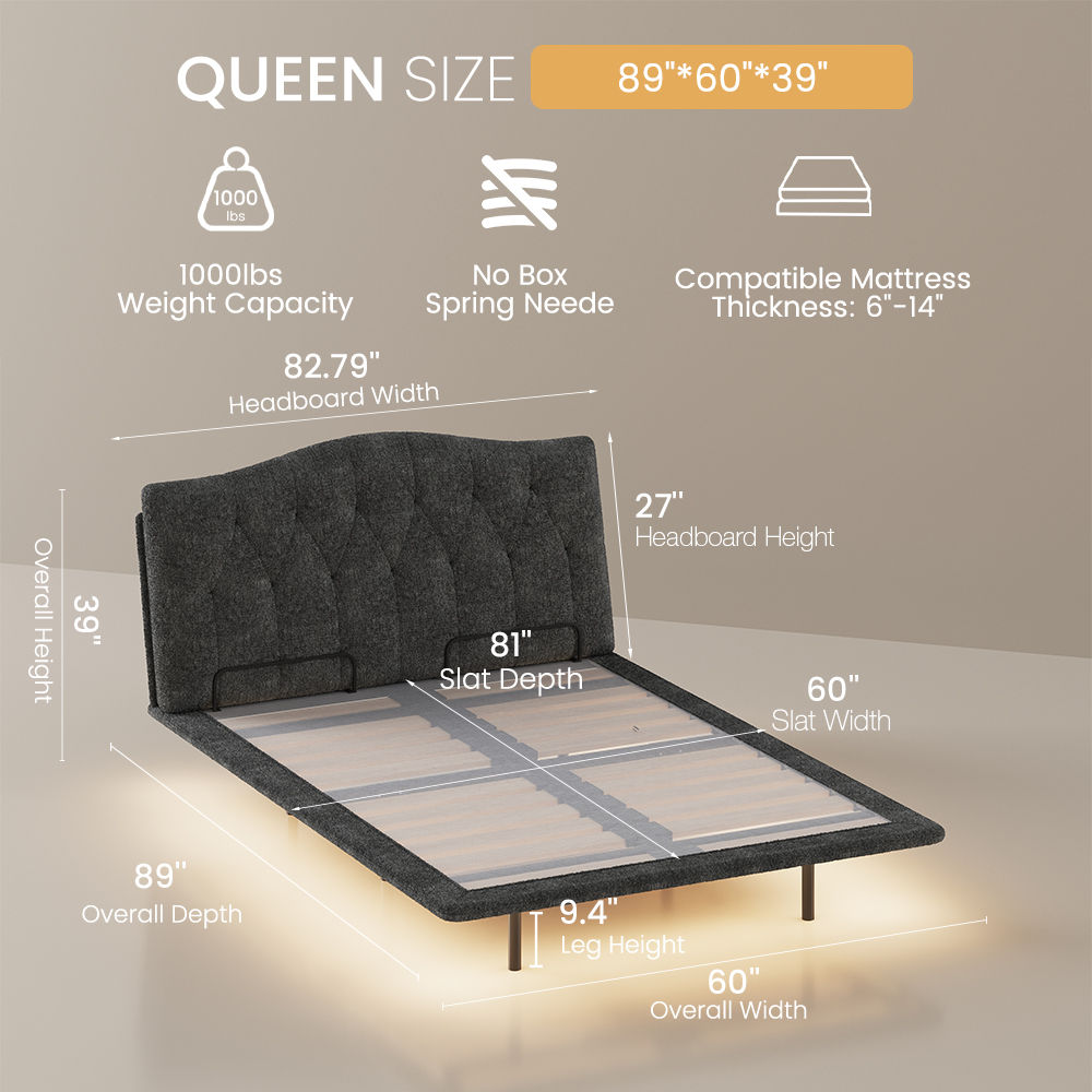 Modern Gray Chenille Beds