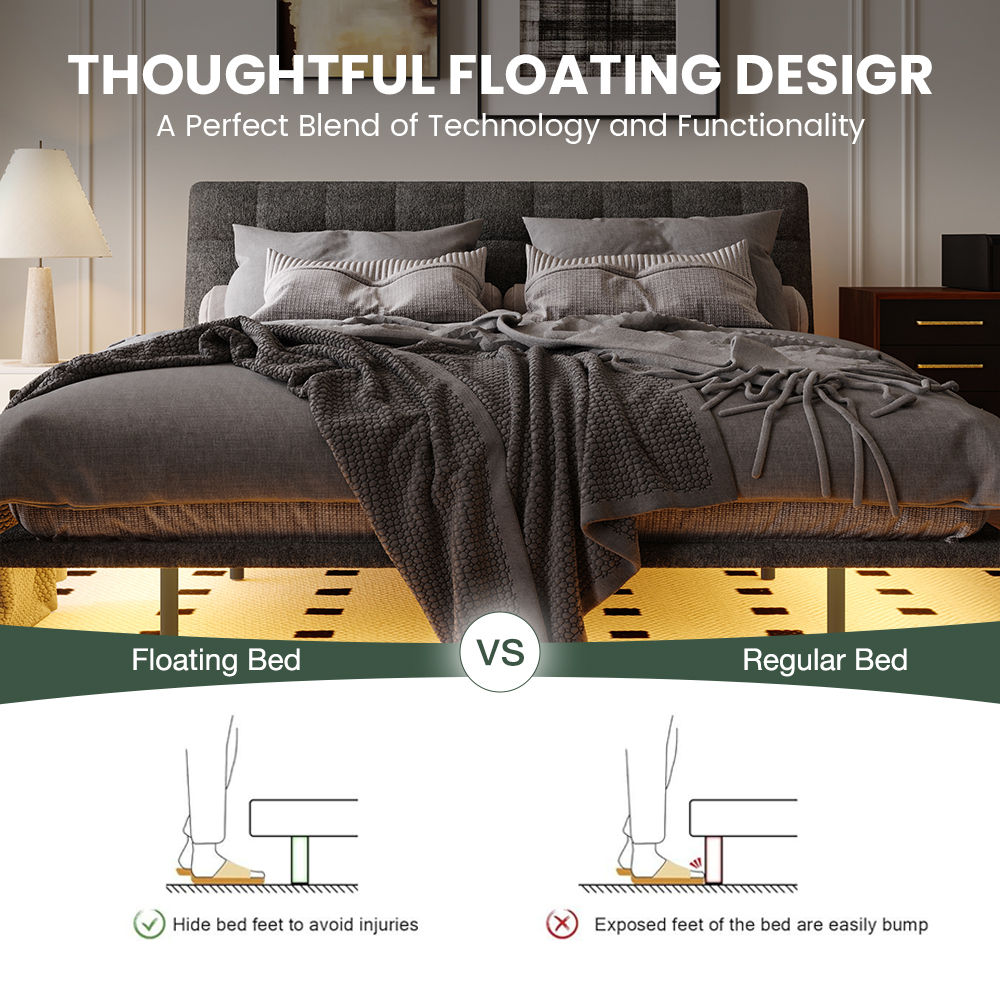 Modern Gray Chenille Beds