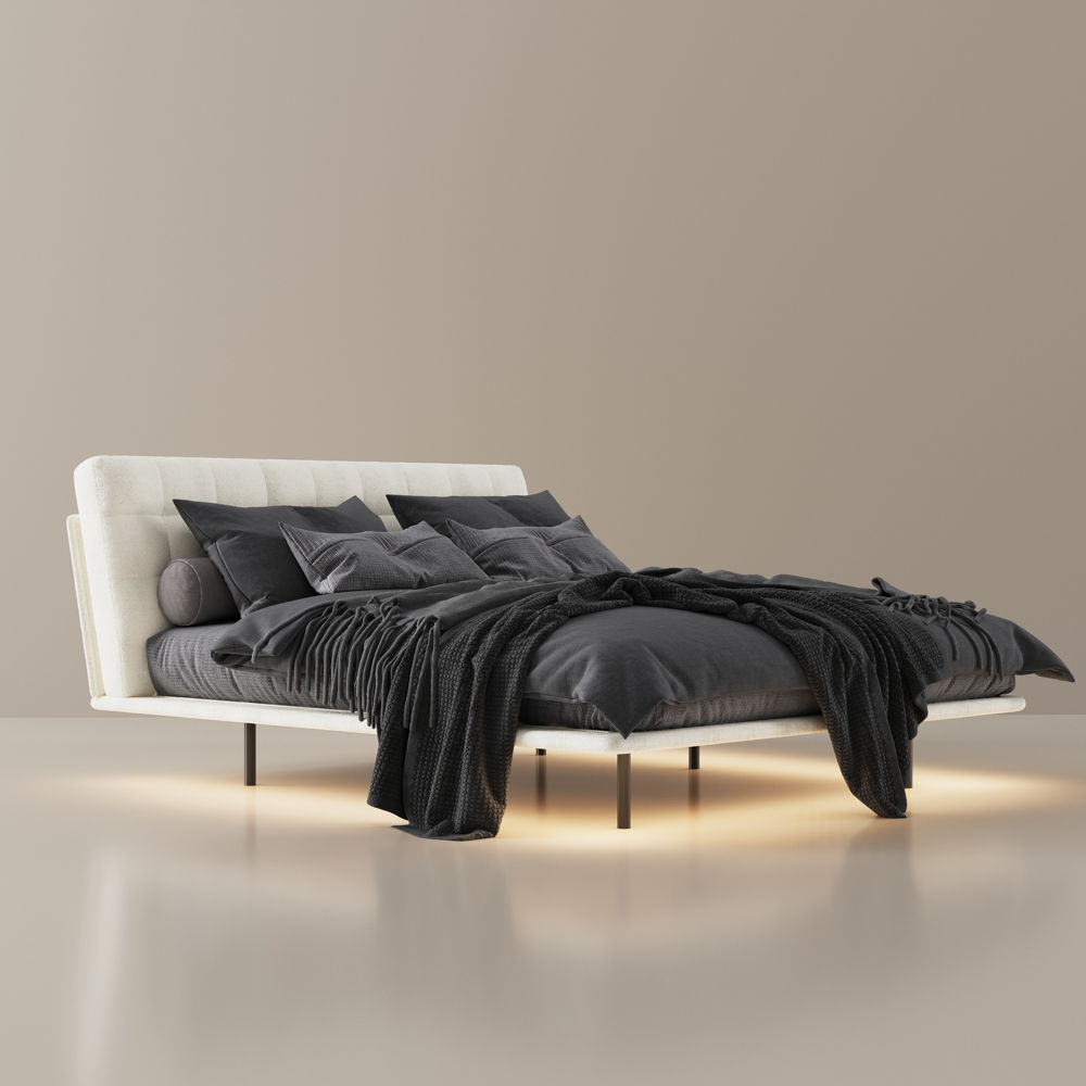 Floating Gray Chenille Beds