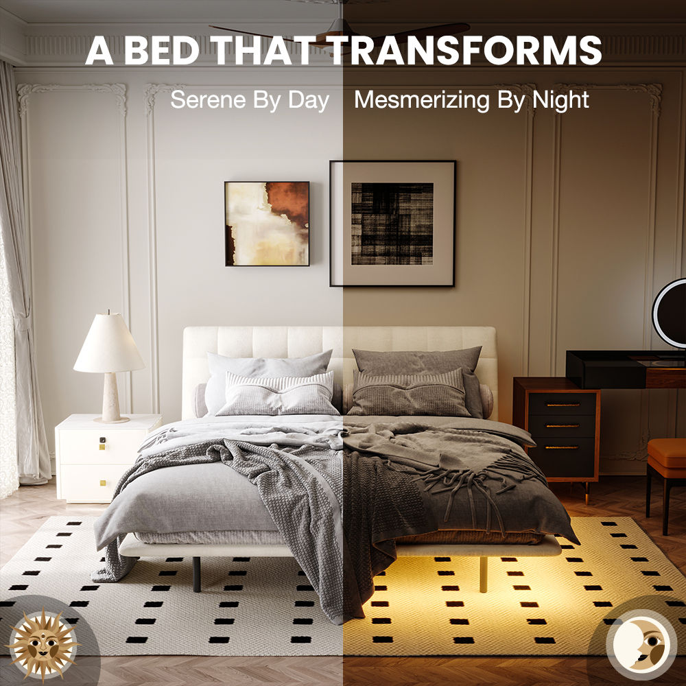 Floating Gray Chenille Beds
