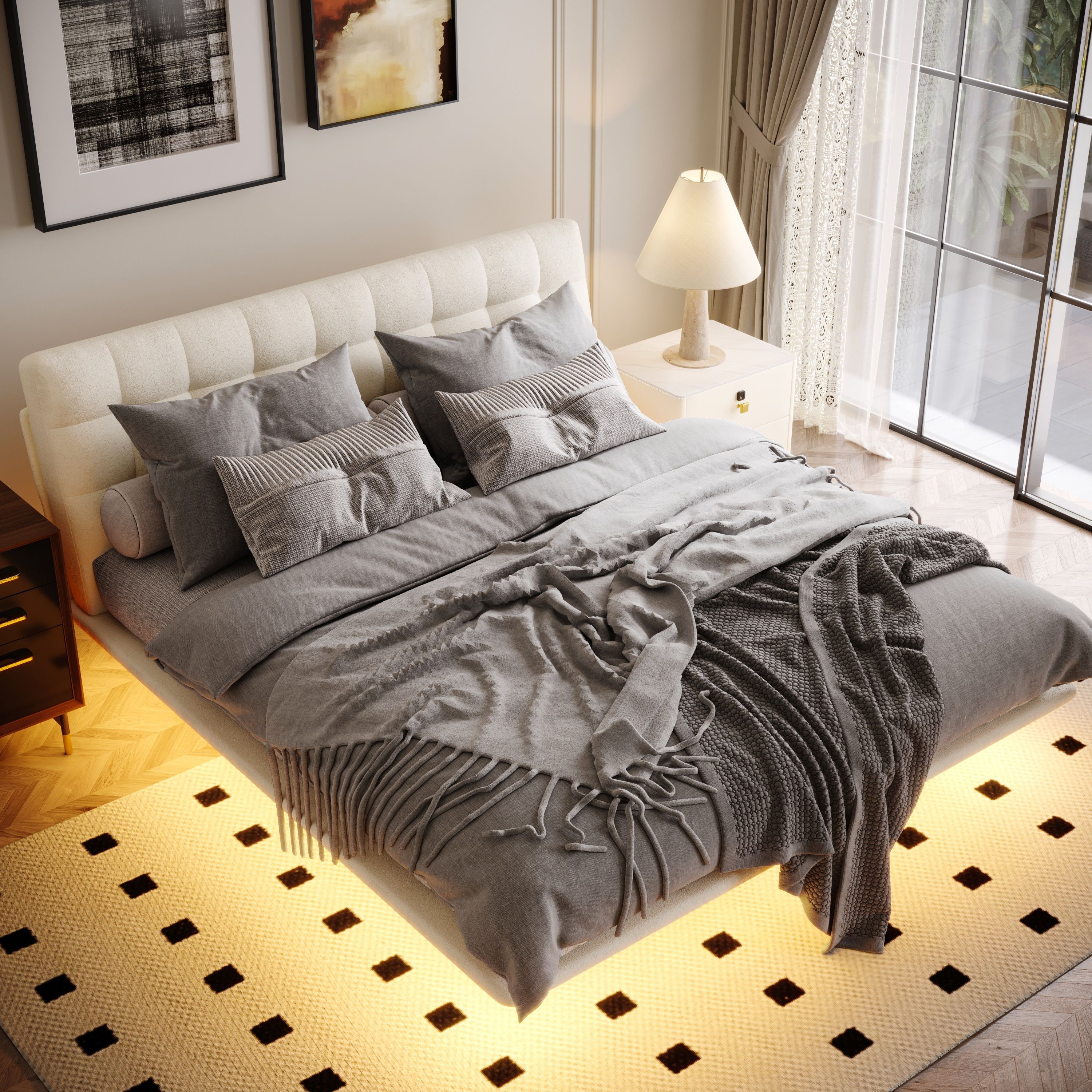 Chenille Gray Chenille Beds