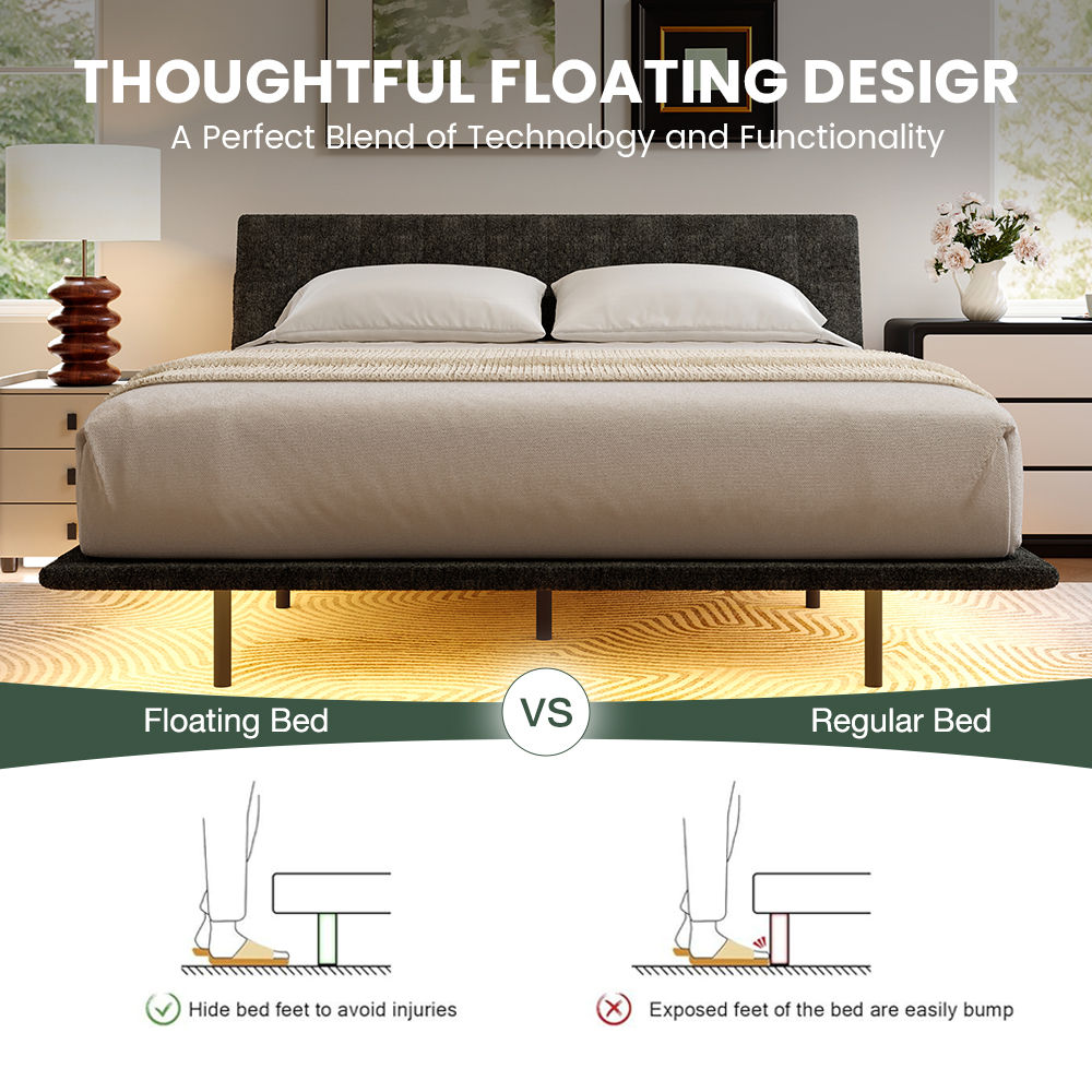 Partly Assemble Gray Chenille Beds