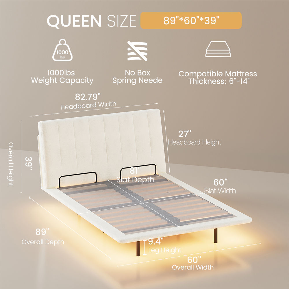 Floating White Chenille Beds