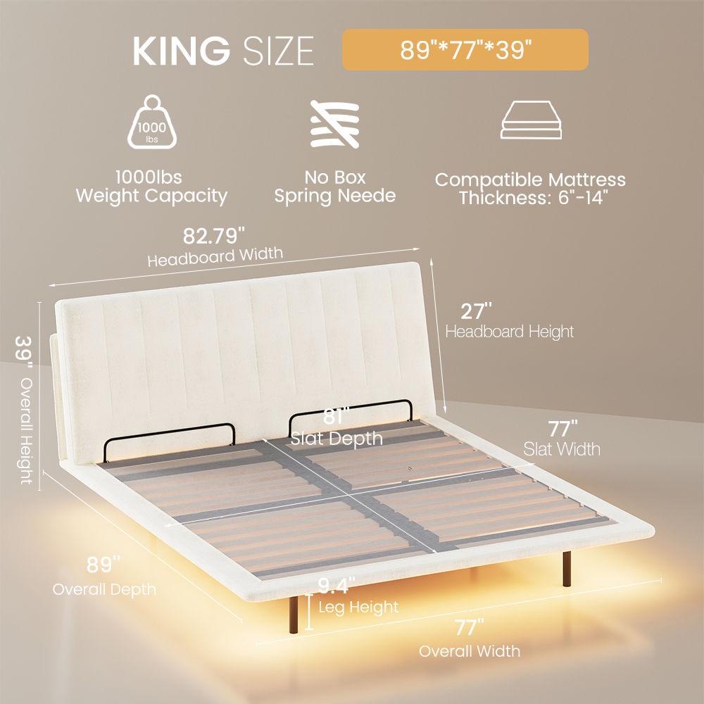 King Size White Chenille Beds