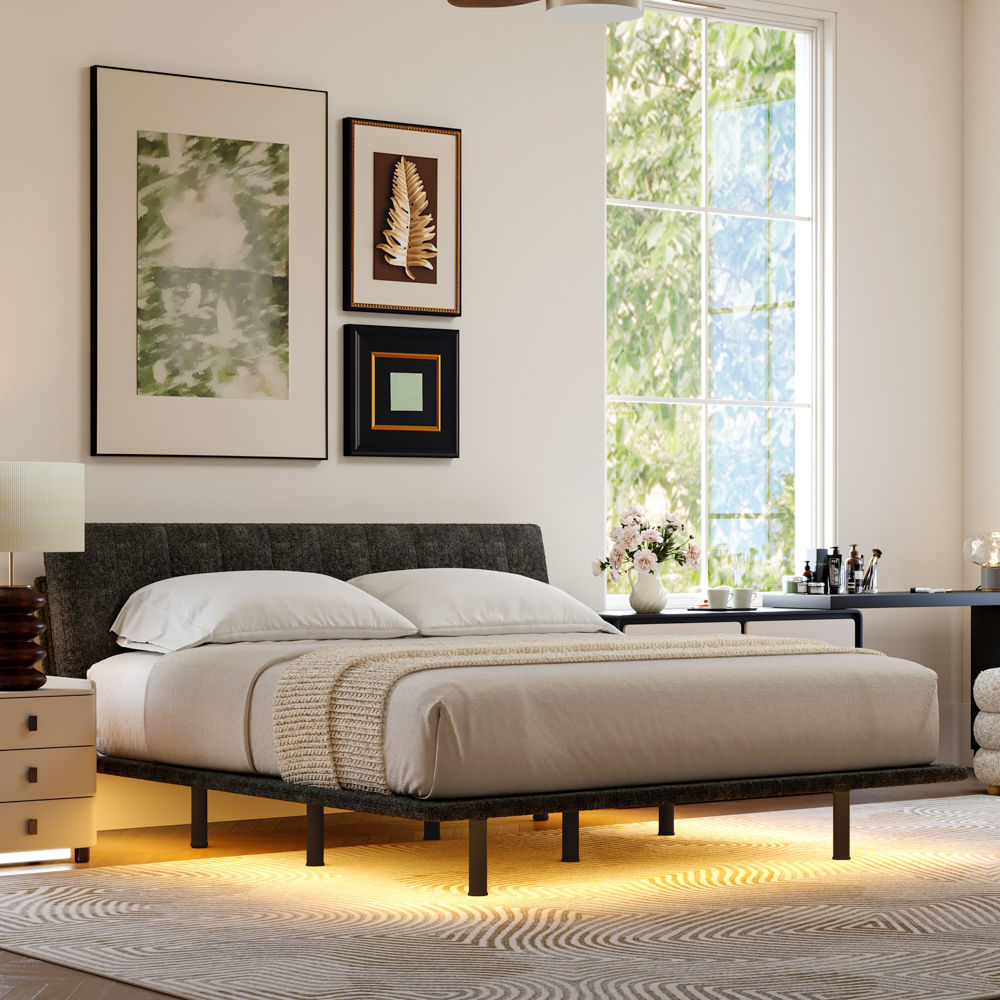 King Size Gray Chenille Beds