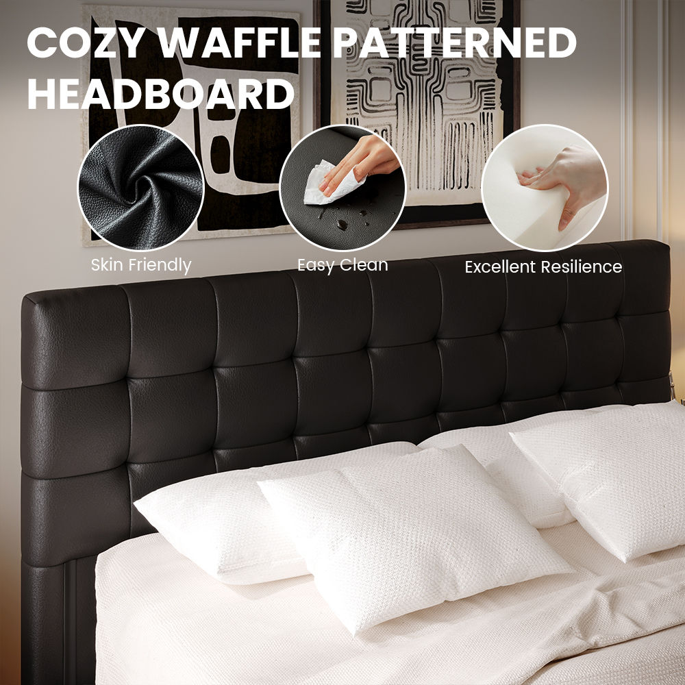 Leather Black Faux Leather Beds