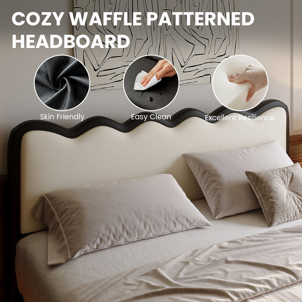 Partly Assemble White & Black Plywood Beds