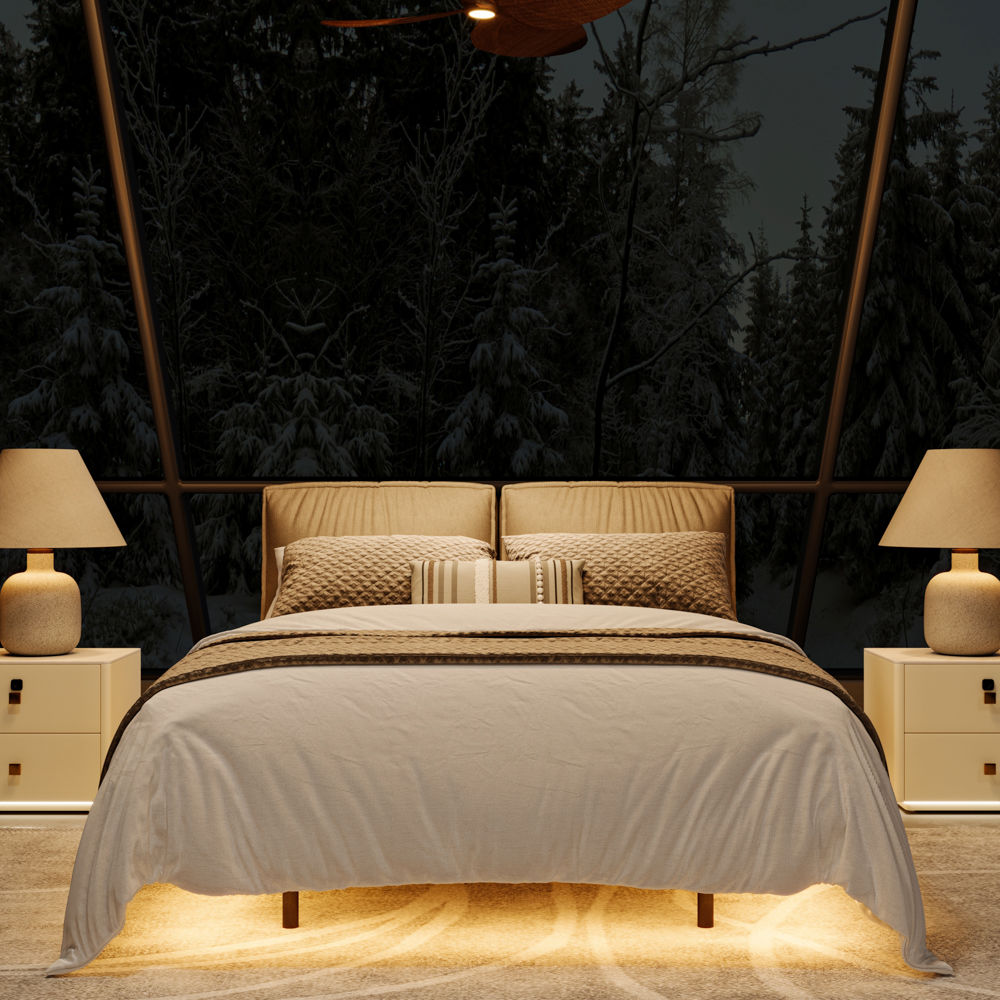 With Headboard Khaki Linen Beds