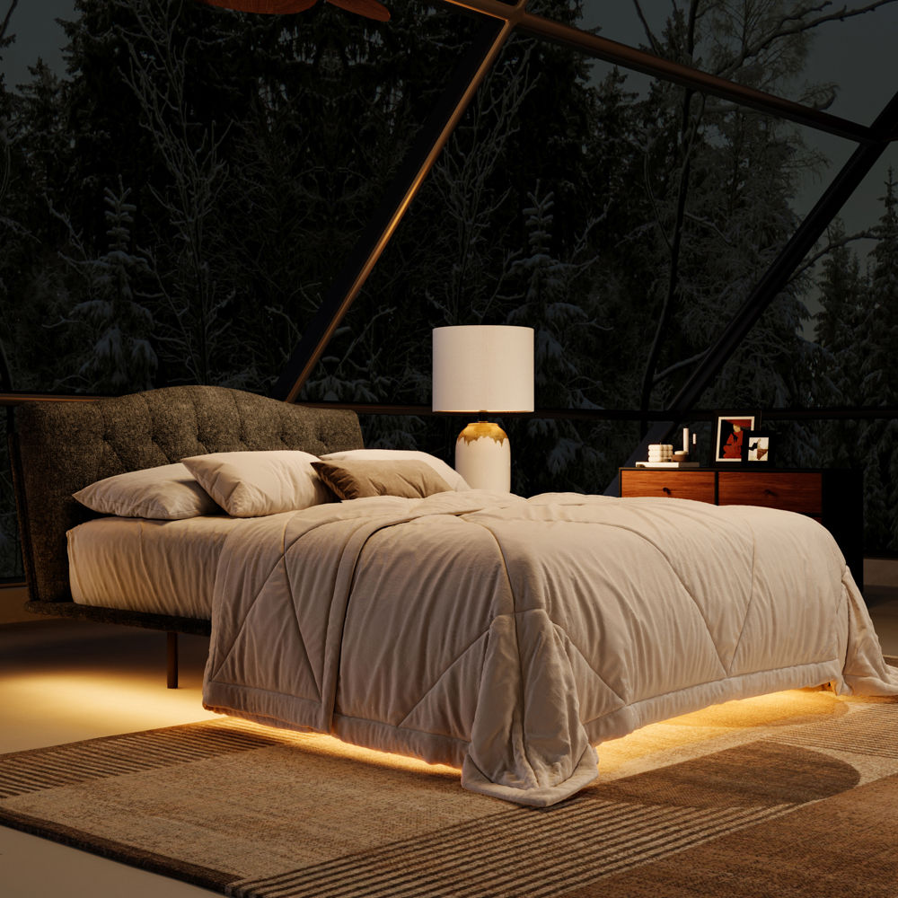 LumiFlex Gray Chenille Beds