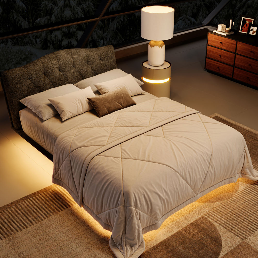 Modern Gray Chenille Beds