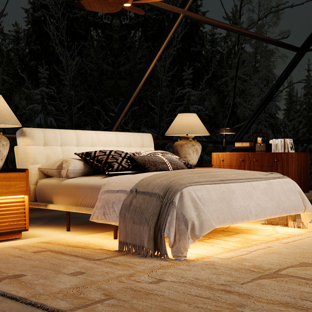 LumiFlex White Chenille Beds
