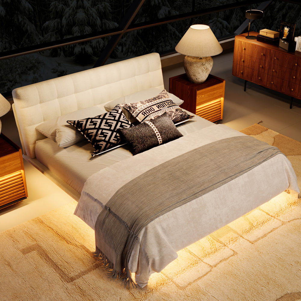 Chenille White Chenille Beds