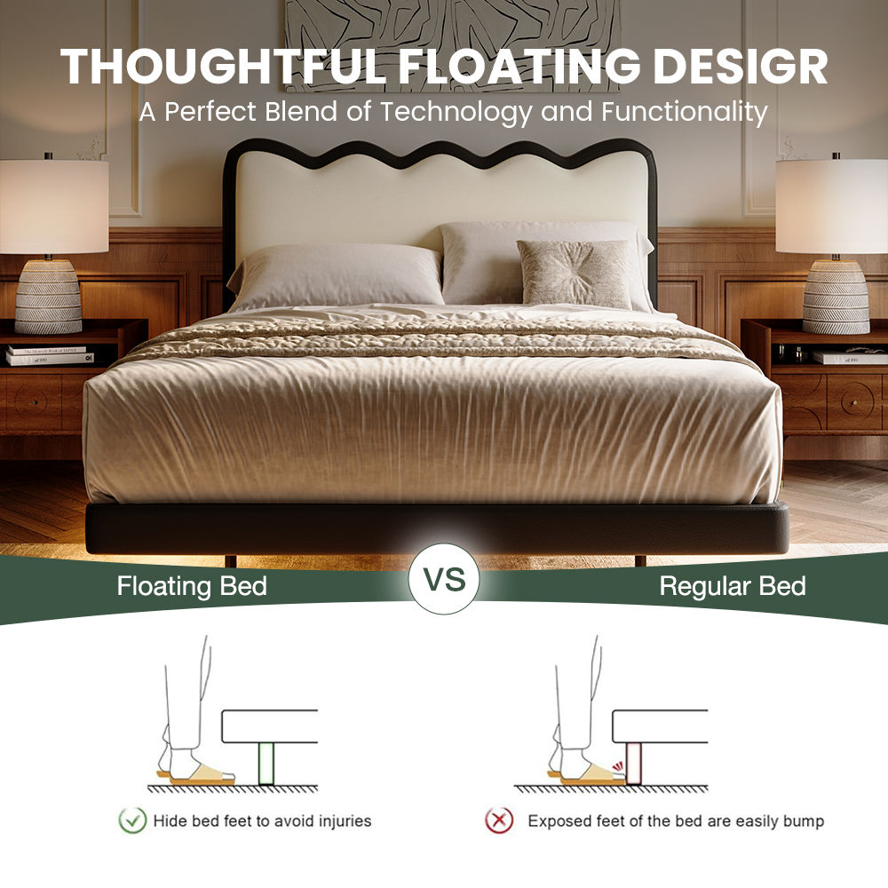 Mid Century Modern White & Black Plywood Beds
