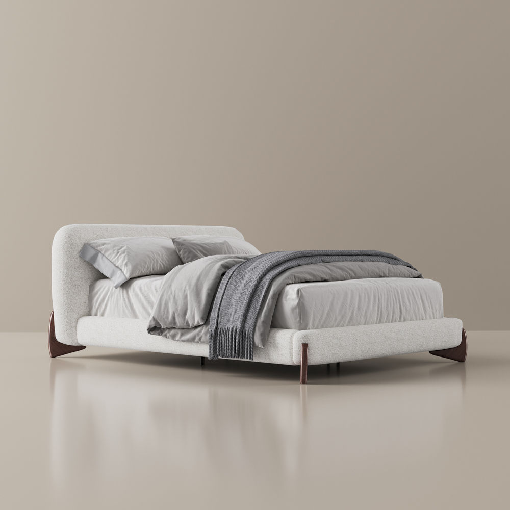 Queen Size Beige Boucle Beds