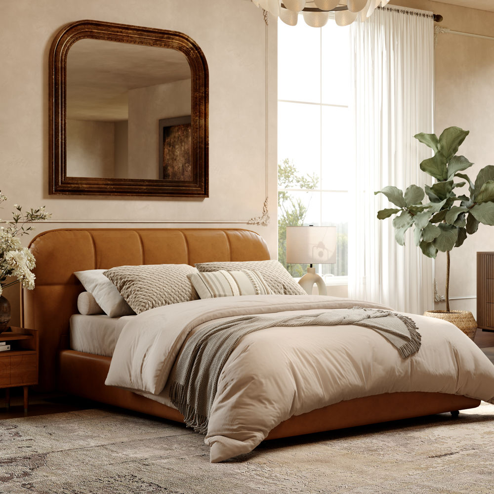 King Size Brown PU Leather Beds