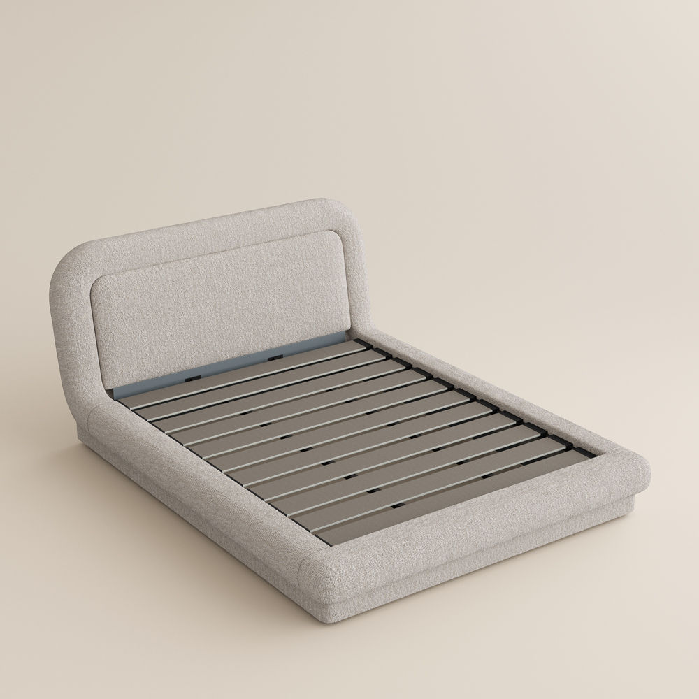 Upholstered Bed Frame Beige Chenille Beds