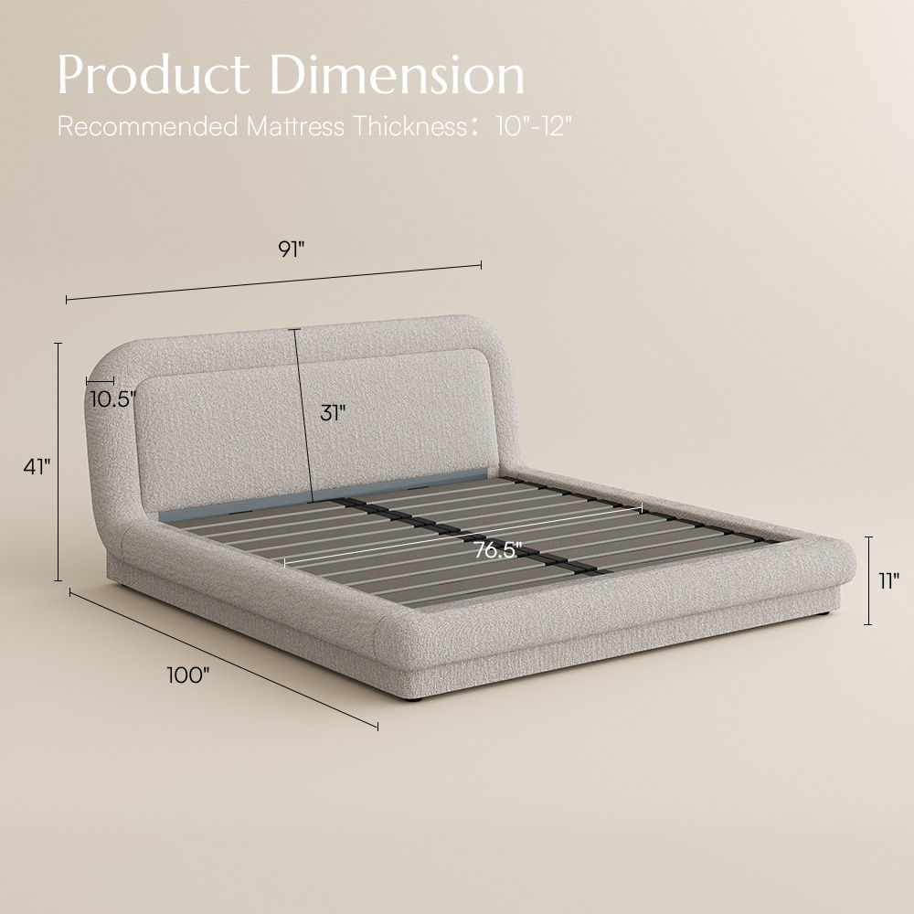 Beige Beige Chenille Beds