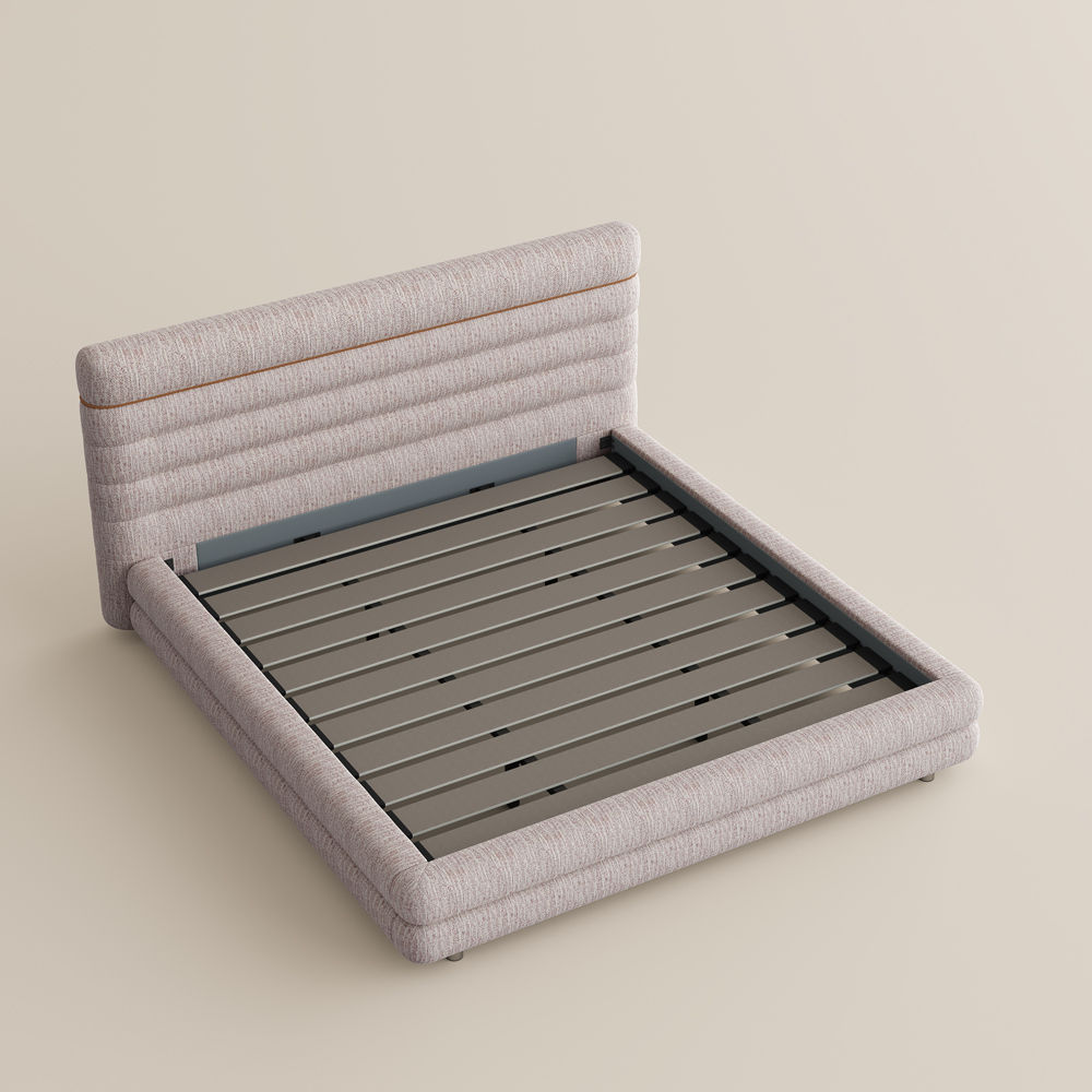 Mid Century Modern Pink & White Chenille Beds
