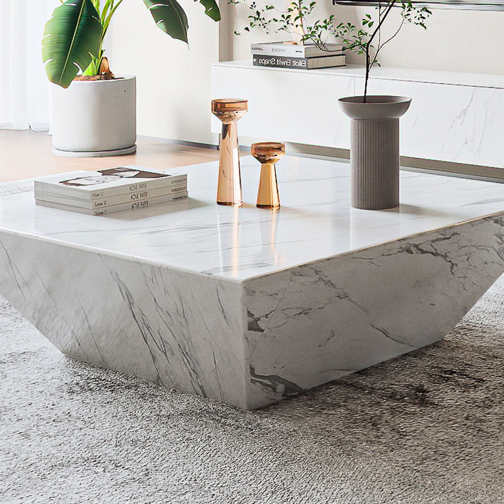 White & Black Sintered Stone Living Room Set