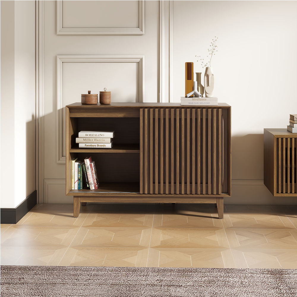 with Cabinets Walnut Color MDF Cabinets & Chests
