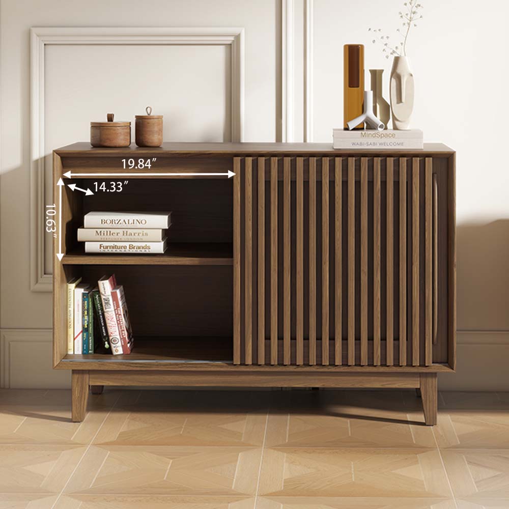 Modern Minimalist Walnut Color MDF Cabinets & Chests