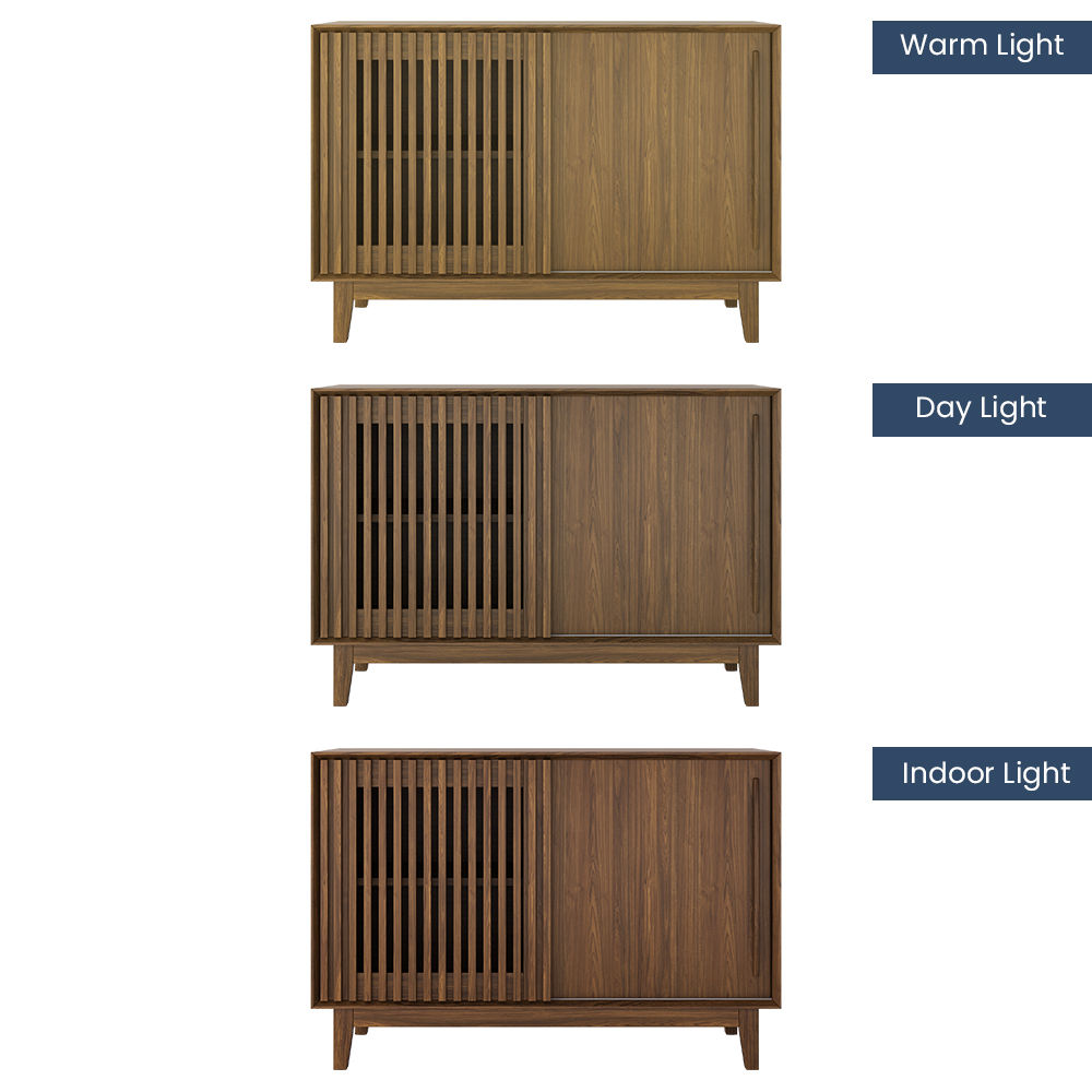 Modern Minimalist Walnut Color MDF Cabinets & Chests