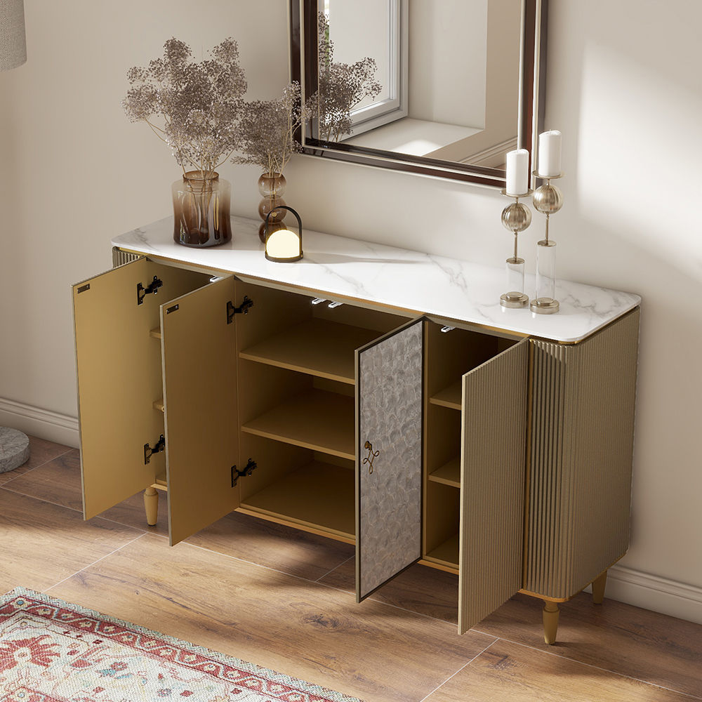 with Storage Golden MDF Cabinets & Chests