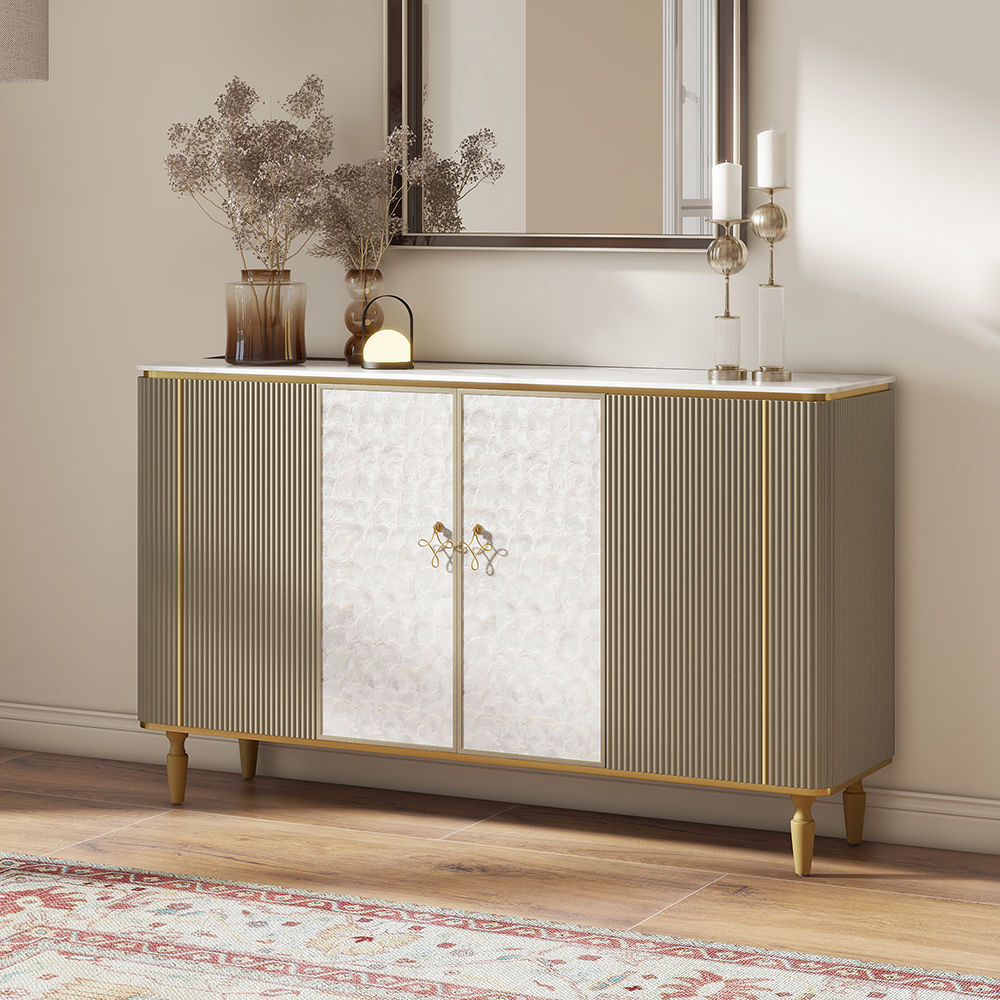 Partly Assemble Golden MDF Cabinets & Chests
