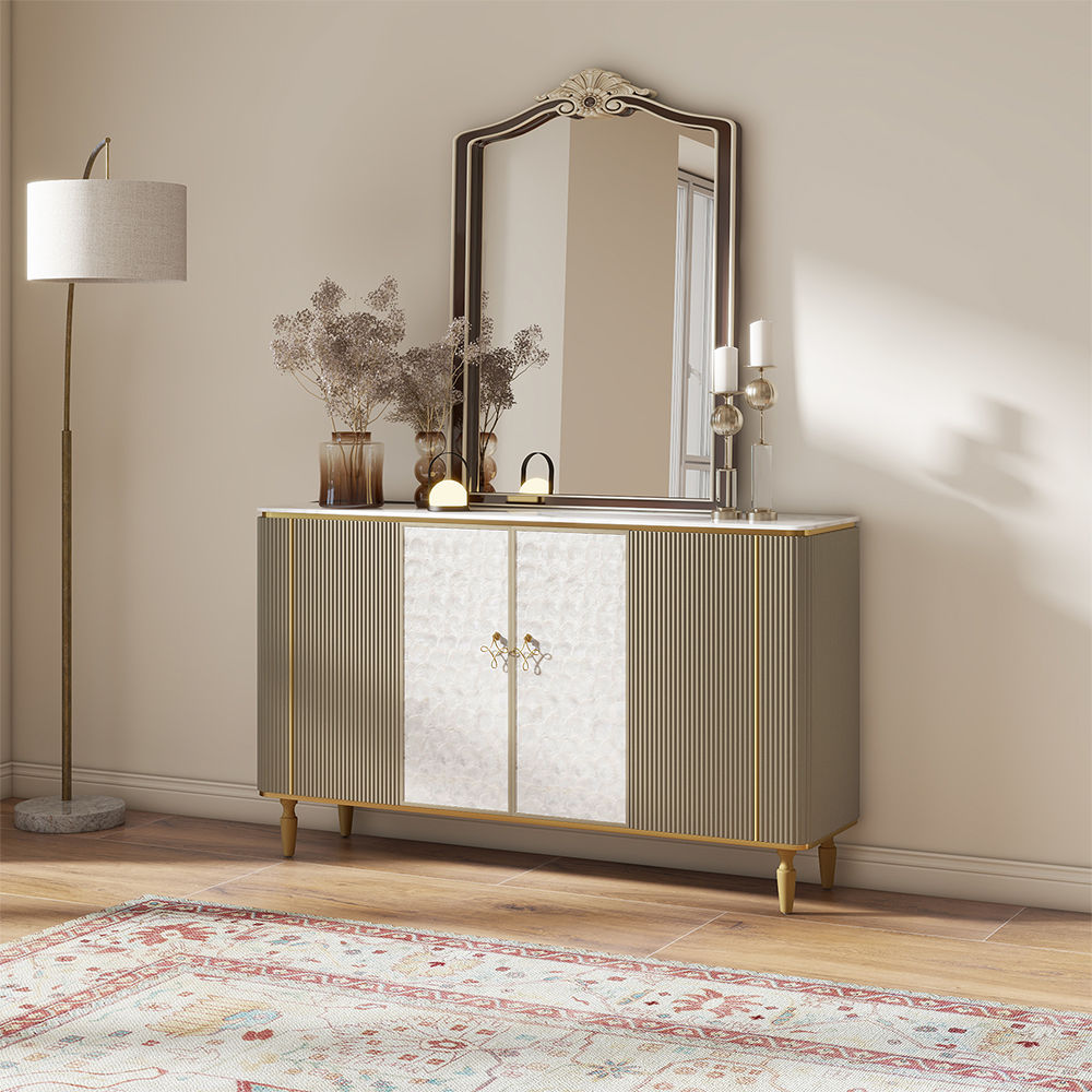 with Drawers Golden MDF Cabinets & Chests
