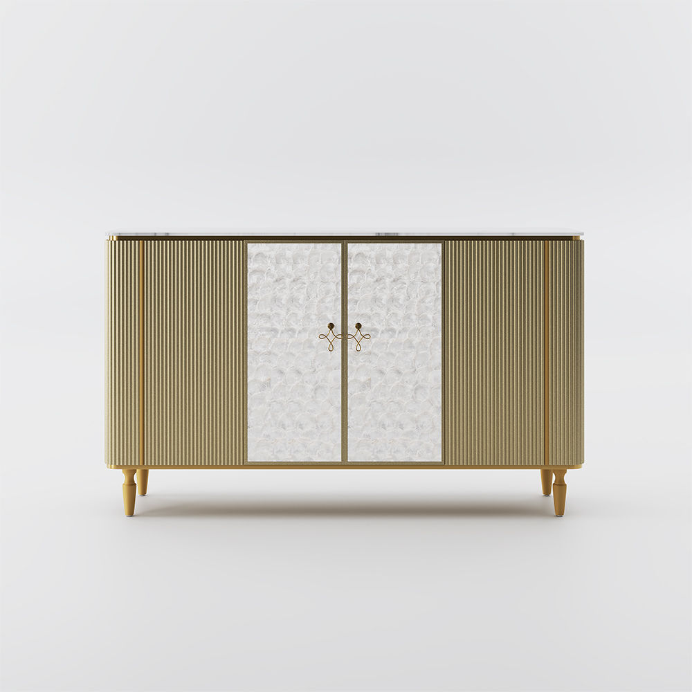 Partly Assemble Golden MDF Cabinets & Chests