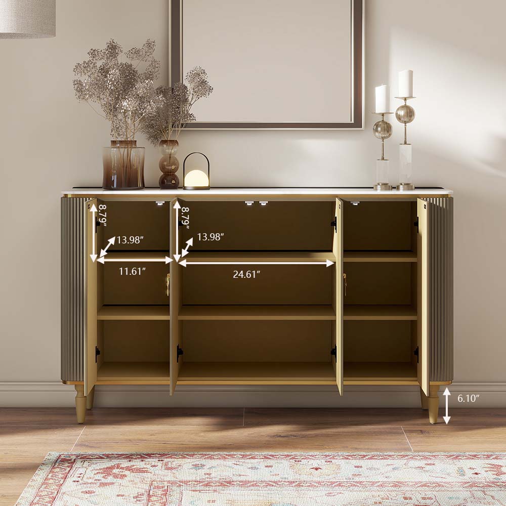 with Storage Golden MDF Cabinets & Chests