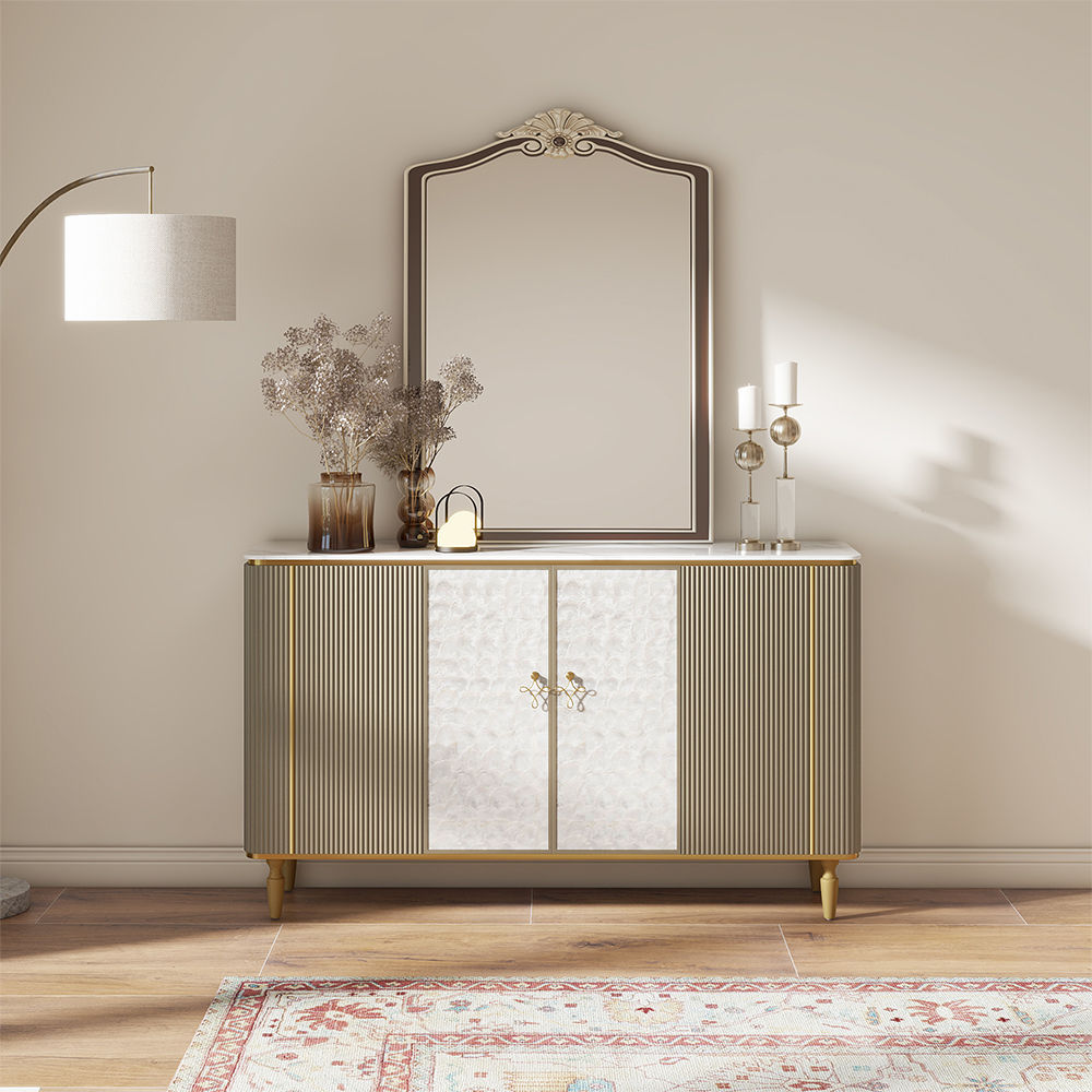 Sintered Stone Golden MDF Cabinets & Chests